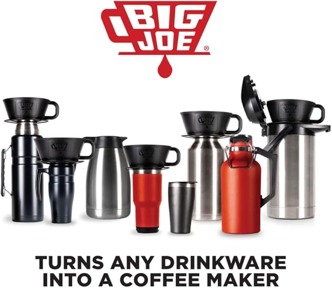 Big Joe짰 Large Pour Over Coffee Maker w/ 50 Filters, Brews from 12 up to 75 Ounces, Fits Any Drinkware, Dishwasher Safe, Made in USA