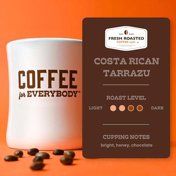 Fresh Roasted Coffee, Costa Rica Tarrazu, Medium Roast, 96 Pods for K Cup Brewers