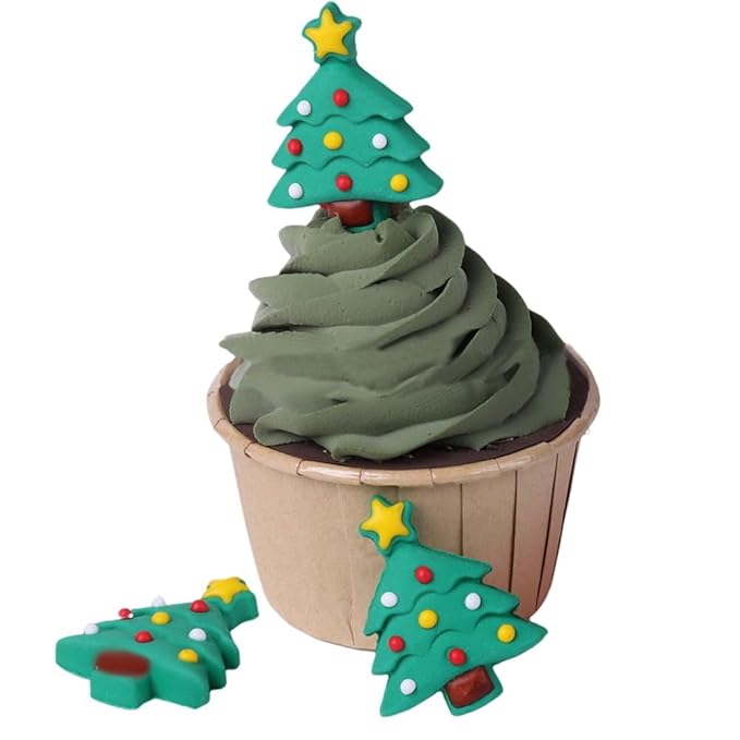 Eastron Edible Large Christmas Tree Shapes Sprinkles for Cakes Decorating Cupcakes Toppers for Baking, Birthday, Ice Cream, Cookies, Cake Decorations