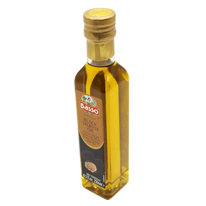 BASSO 1904 - Black Truffle Oil, Large Bottle 8.5oz (250 ml), High Concentrate, Great for Cooking, Pasta, Pizza, Risotto