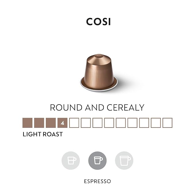 Nespresso Capsules Original Line, Cosi, Mild Roast Espresso Coffee, 50 Count Coffee Pods
