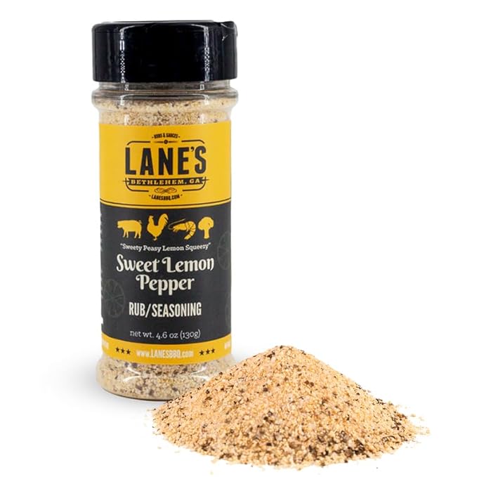 Lane's Sweet Lemon Pepper Seasoning, All-Natural Lemon Seasoning Blend with Citrus, Lemon Pepper Powder, and Honey, Made in USA, 4.6 Oz