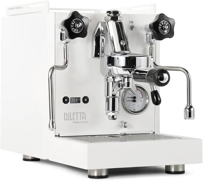 Diletta Bello+ Espresso Machine and Eureka Mignon Specialita Grinder Bundle (White)