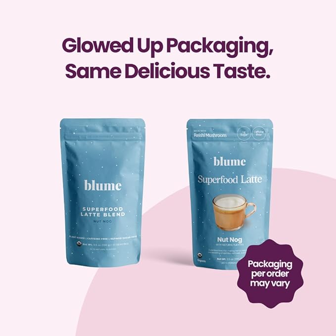 Blume Superfood Latte Nut Nog - Nut and Dairy Free Egg Nog Latte - Vegan, Organic & Gluten Free - 21 Servings100g