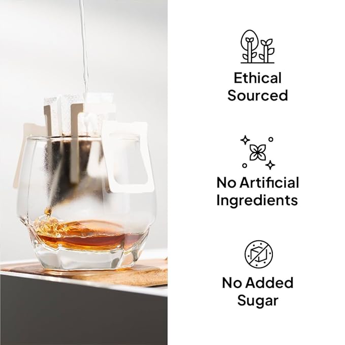 Blu Ore Premium Vietnamese Coffee - Single Serve Pour Over (8 Pack) - 100% Arabica Drip Bag Coffee, Eco-Friendly Filter, Travel Friendly, No Preservatives - Dark Roast