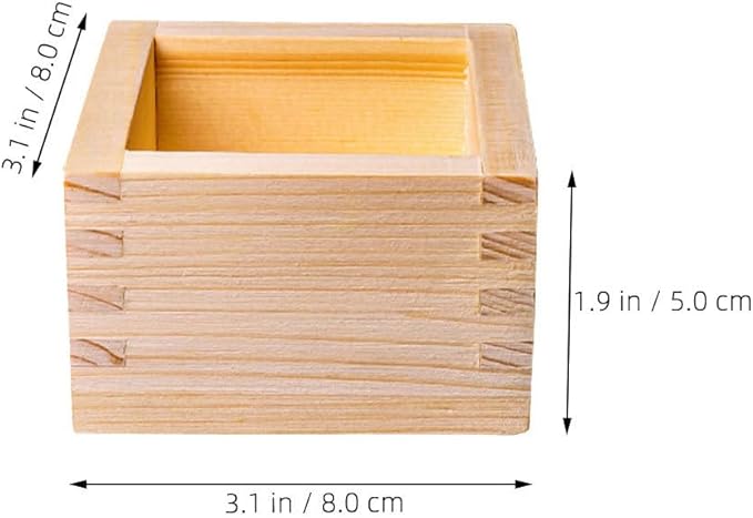 Sake Cup Wooden Box: Japanese Saki Cup Holder Box Square Drinkware Glasses Bottle Container for Storage Serving Sushi Party Accessory