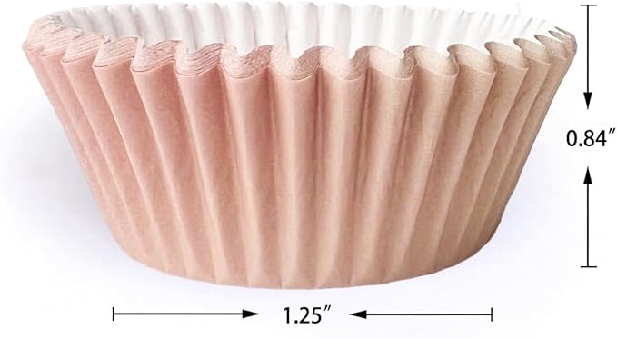 qiqee 300PCS Mini Gradient Cupcake Liners Cupcake Cups 6 Designs Coffee Gradient Cupcake Papers Baking Cups Cupcake Wrappers (Small Size)