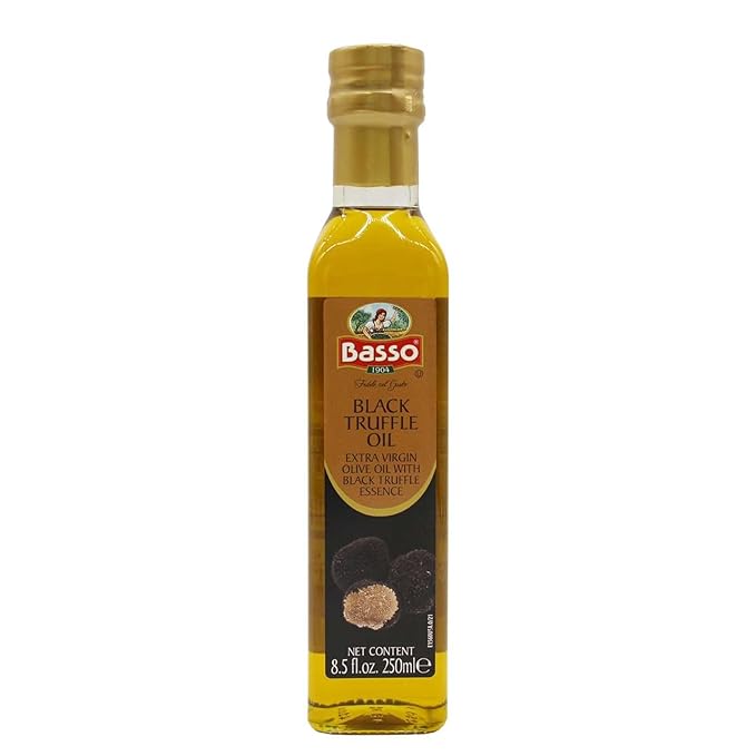 BASSO 1904 - Black Truffle Oil, Large Bottle 8.5oz (250 ml), High Concentrate, Great for Cooking, Pasta, Pizza, Risotto