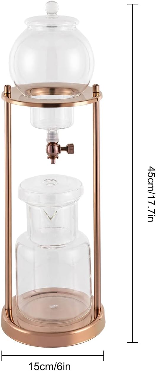 Cold Brew Drip Coffee Maker, 600ml/20.29oz Iced Coffee Brewer Machine Dripper Pot with Measuring Spoon and Stainless Steel Filter for Home Office Coffee Shop