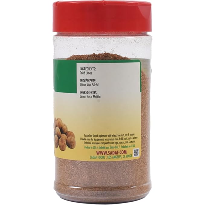 Sadaf Ground Dried Lime - Limoo Omani - Dried Lime Powder for Cooking & Food Flavoring - Grounded - Kosher & Vegetarian - 4 Oz