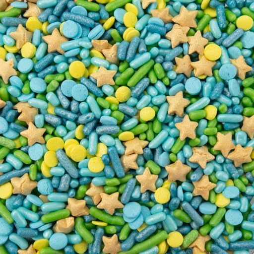 Cake Mate Under the Sea Dessert Sprinkles Easy Pour Lid, Blue, Green and Yellow Blend - Edible Cake Decorating and Baking Sprinkles for Cookies, Cupcakes, and Ice Cream Toppings - 26oz (fusion)