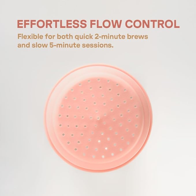 ??Pour Over Coffee Maker ??Vietnamese Coffee Dripper Phin Filter ??Single Cup Dripper with Flower Design ??Reusable Coffee Filter- Paperless Filter for Sustainable Brewing (Pink Pastel)