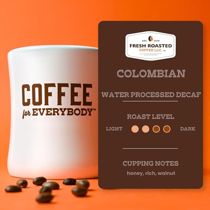 Fresh Roasted Coffee, Water Processed Decaf Colombian, Kosher, Pre-Ground Fractional Packs, 2.25 Ounce, 36 Count