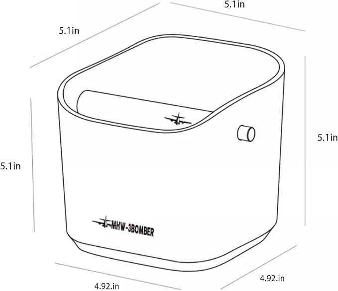 MHW-3BOMBER Espresso Knock Box, 1.2L(15 Cups) Coffee Knock Box with Removable Knock Bar and Anti-slip Pads for Espresso Puck, Coffee Ground, Durable Espresso Accessories, White GB5968W-OS