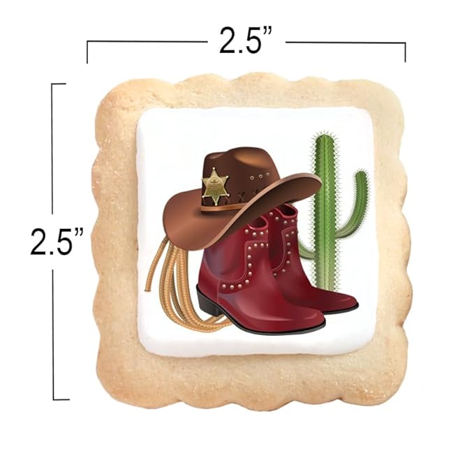 Cowboy Themes Cookies 24 Pack Individually Wrapped | Wild West | Cowboy Hat Western Theme | Cowboy Boots Cactus Cookies