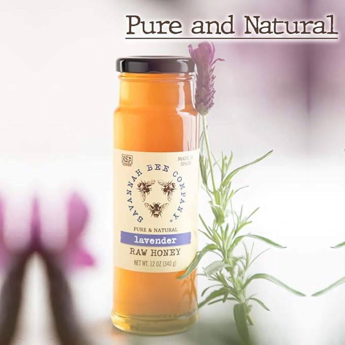 Savannah Bee Company Honey - Pure, Natural, Organic Raw Honey (12.00 Ounce (Pack of 1), Lavender)
