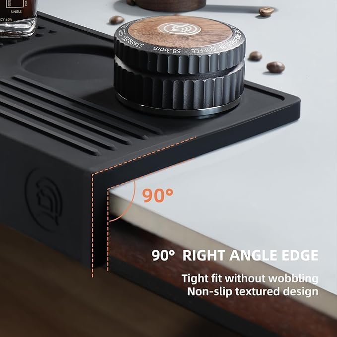 Coffee Expresso tamping mat,Food Grade Silicone, Waterproof Heat Resistant, Black