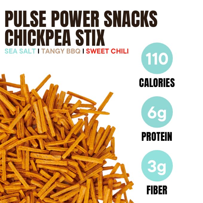Pulse Power Chickpea Stix - Crunchy Snacks, High Protein, Gluten Free, Non-GMO, Vegan (3 pack, 3 oz) (Variety Pack)