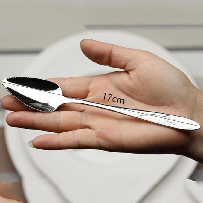 Silver Grapefruit Spoons, Stainless Steel Grapefruit Spoon, Chef Craft Serrated Grapefruit Spoon For Cirtrus Fruits, Kiwi, Salad, And Desserts, Grapefruit Utensils