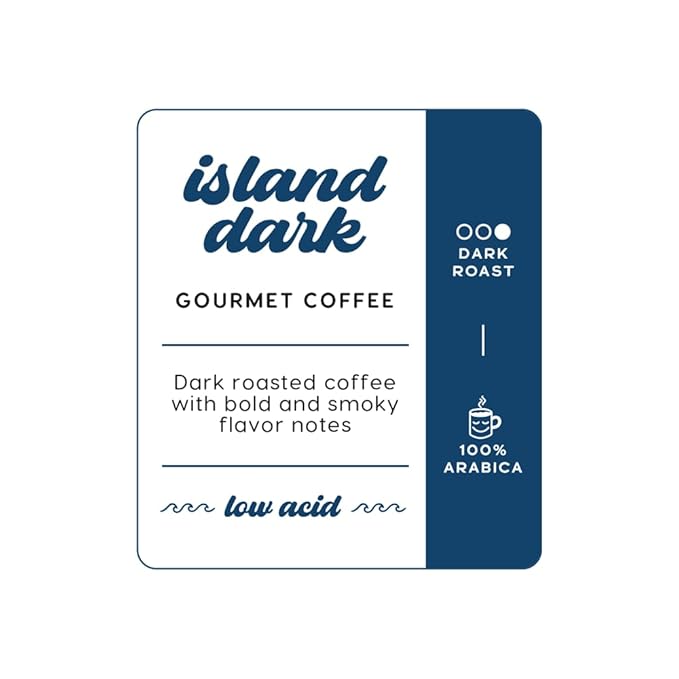 Manatee Gourmet Coffee Single Serve Pods for Keurig 2.0 K Cup Brewers Island Dark Roast, 12 Count, Pack of 6
