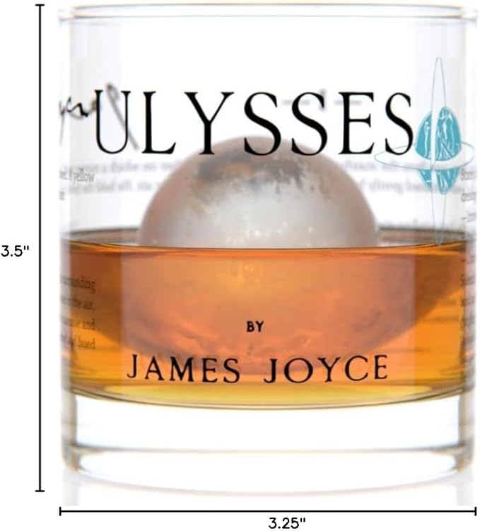 Well Told Classic Literature Rocks Glass - Ulysses by James Joyce - Old Fashioned Whiskey Glass Gift for Book Lovers (11 oz)