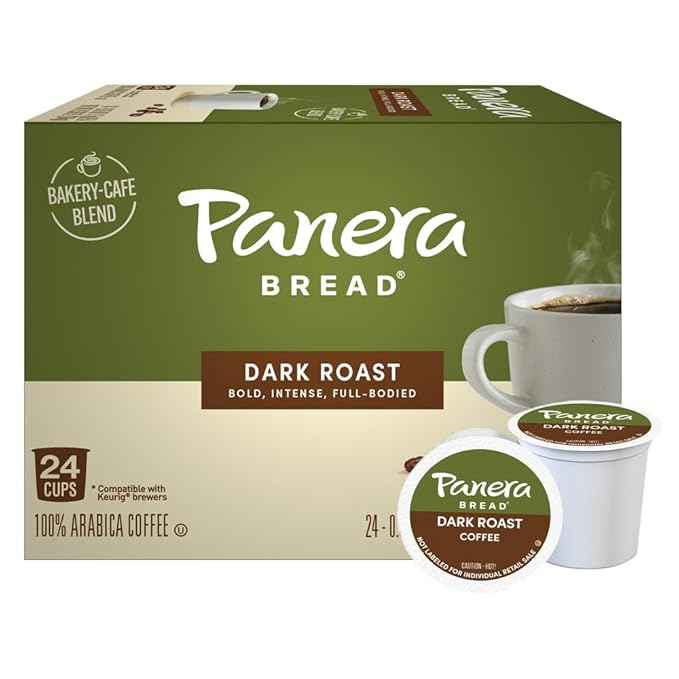 Panera Bread Dark Roast Coffee, Single Serve 96 Count Pods (4 Packs of 24)