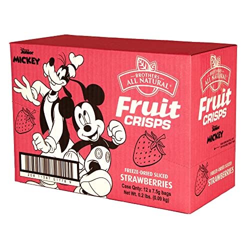 Brothers All Natural Disney Freeze Dried Fruit Crisps, Strawberry, 0.26 Oz (Pack of 12), Made with 100% Fruit, Gluten Free, Soy Free, Vegan, Heathy Snack, Lunch Box Ready