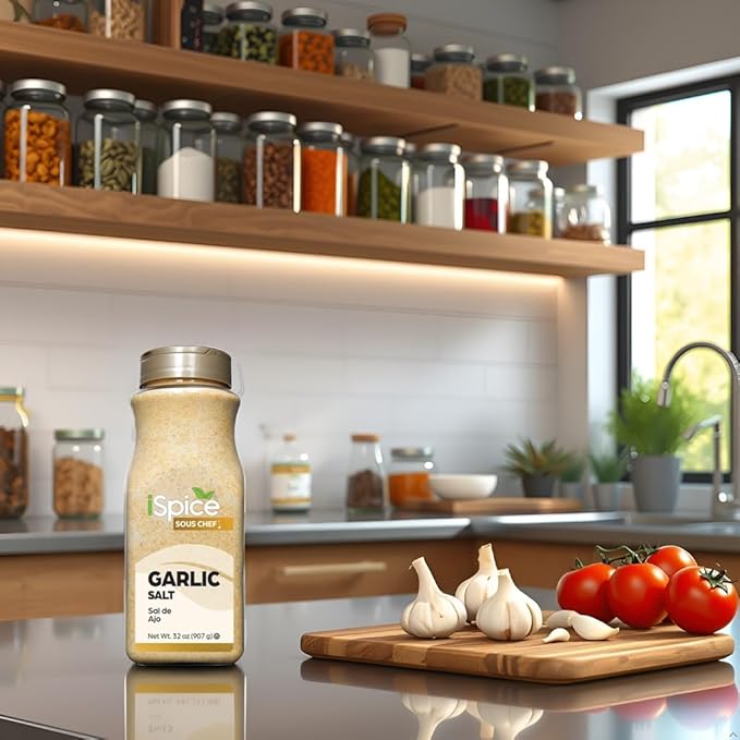 iSpice | Garlic Salt | 32 oz | Bulk Size | Kosher | Kosher