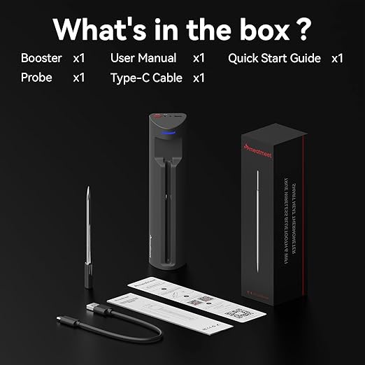 WiFi Meat Thermometer | Long-Range Wireless Probe for Oven, Grill, Air Fryer, BBQ | Smart APP | Dual Sensors | IP67 Waterproof