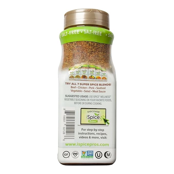 iSpice Blend| Vegetable Seasoning | 13.3 oz | Mixed Spice & Seasoning | Bulk Size | Halal | Kosher