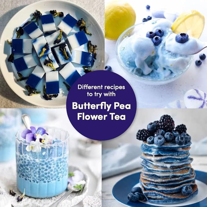 VAHDAM, Butterfly Pea Flower (15 Pyramid Bags) Vegan, Non-GMO | Delicate & Earthy | Direct From Source ??Plant-Based Biodegradable | Brew Iced Tea, Cooking, Mocktails & Cocktails