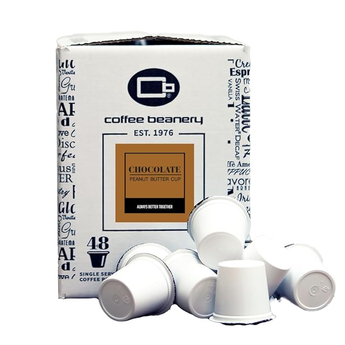 Chocolate Peanut Butter Cup Coffee Pods by Coffee Beanery | 192ct Bulk Flavored Coffee Pods Medium Roast Coffee