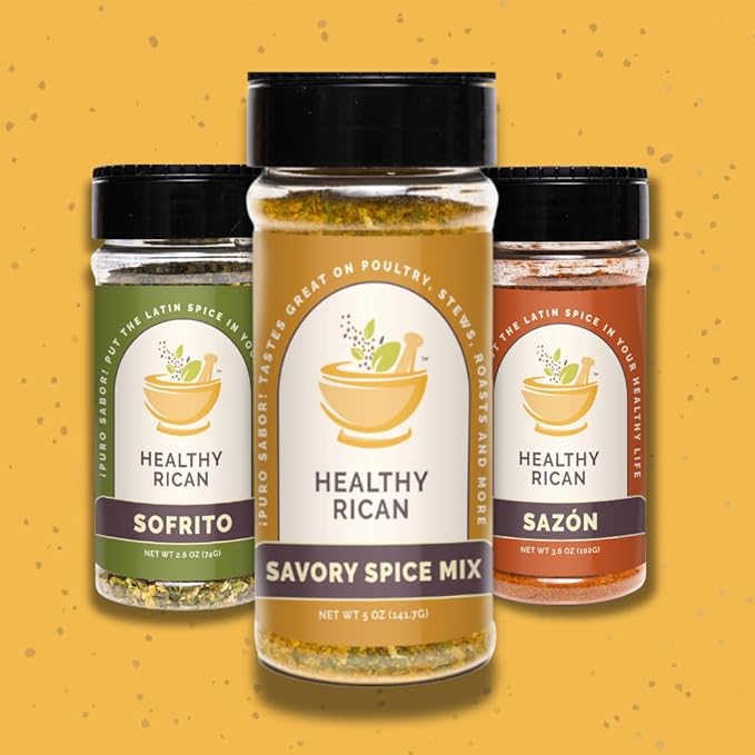 Healthy Rican Savory Chicken Mix Sazon and Sofrito Herb Seasoning for Meat Beef Vegetables Stews BBQ Non GMO No MSG Artificial Flavors Gluten Free Diabetes Sodium Keto Friendly Whole 30 Approved (Savory Chicken Mix Bundle)