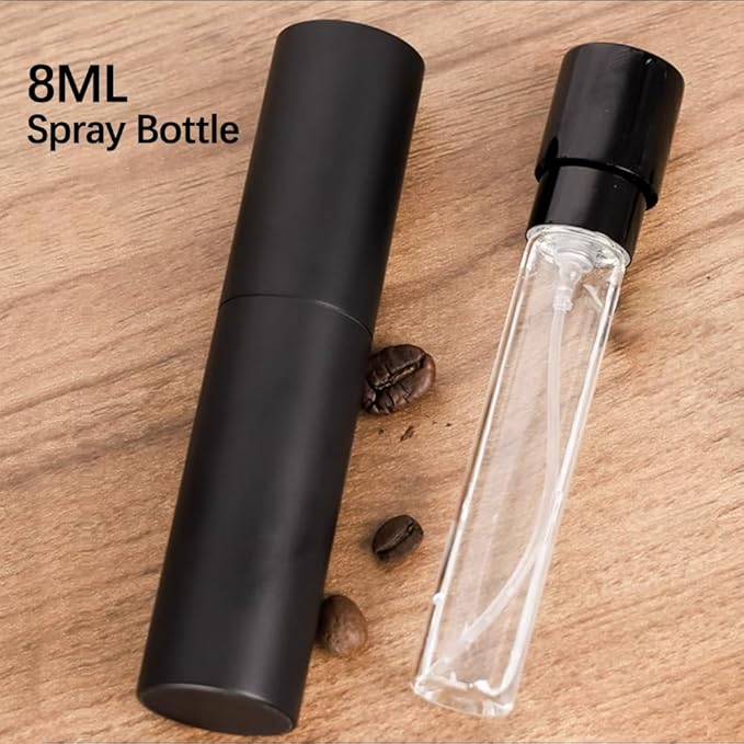 Barista Warrior Coffee Bean Dosing Cup and Spray Bottle Kit - Ceramic Single Dosing Tray, Static Reducing Spray (Black)