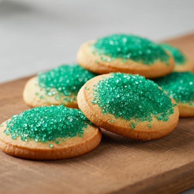 Bakerpan Sugar Sprinkles for Baking - 7 Ounce Forest Green Decorating Sugar Crystals for Cookies, Cake Pops, Ice Cream (Made in USA)