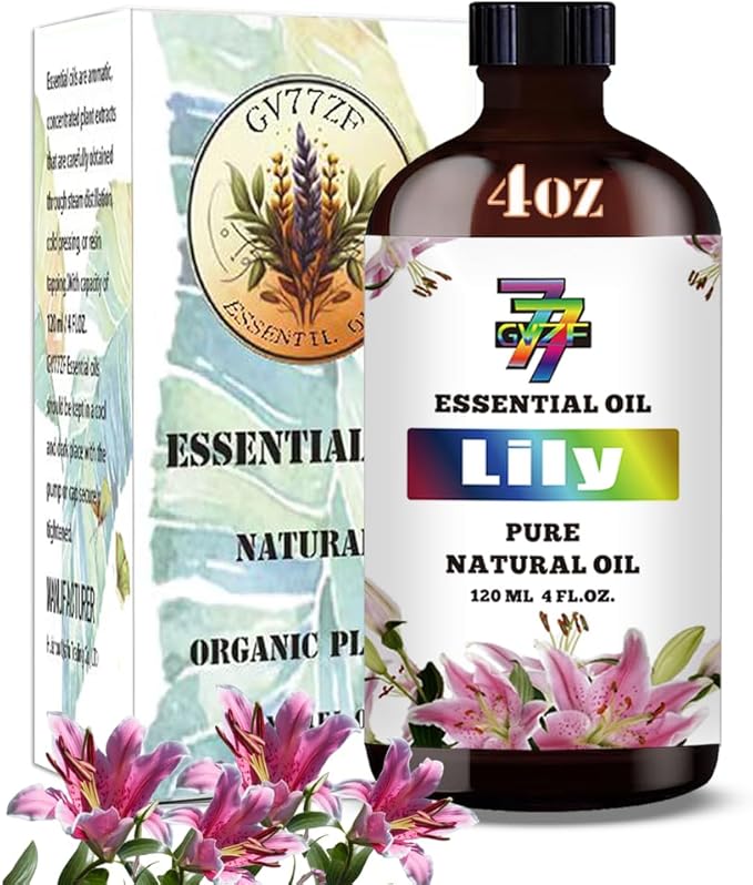 Lily Essential Oil (4 oz/120 ml) ??Lily Oils for Aromatherapy, diffusers, humidifiers, Home fragrances, DIY Skincare, soap Making, DIY Candle Making, Relaxation, Yoga, and Meditation