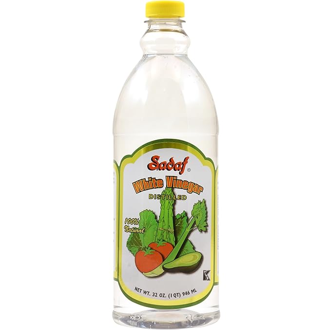Sadaf White Vinegar Distilled - 100% Natural Distilled White Vinegar For Cooking and Marinating - All Natural White Vinegar - Vinagre Blanco - Kosher - 32 Oz Bottle