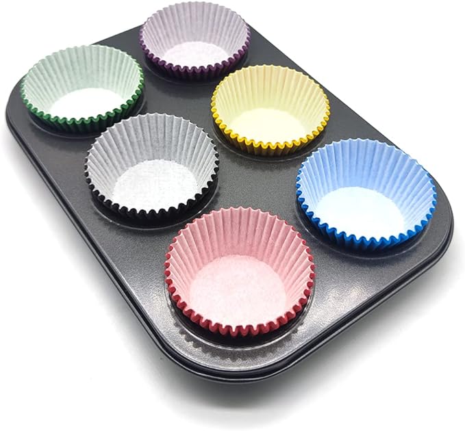 Standard Baking Cups, Classic Black Greaseproof Festive Cupcake Liners, 150-count