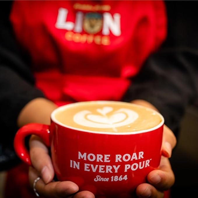 Lion Coffee, Arabica Coffee Beans, Light Roast Whole Bean Coffee, Vanilla Macadamia Flavor, A Taste of Aloha, 10 Ounce Bag