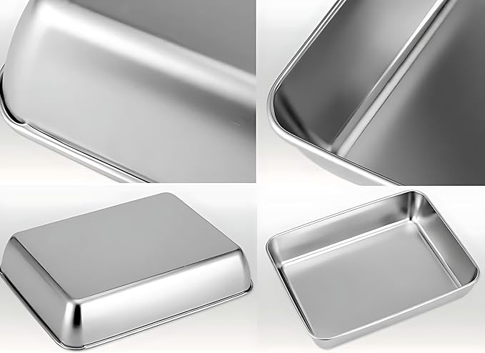 Old Tjikko Quarter Sheet Pan 16.2'' x 12.6'', 304 Stainless Steel Cookie Sheet Tray, Nonstick Baking Pan for Oven, Toaster, Cookie and Roasting, Dishwasher Safe & Rust Resistant