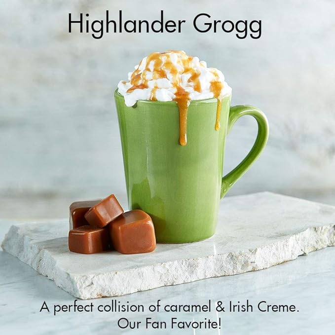 Door County Coffee, Highlander Grogg, Irish Creme and Caramel Flavored Coffee, Medium Roast, Ground Coffee, 20 oz Bag
