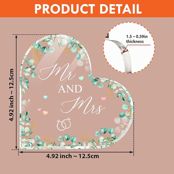 Wedding Acrylic Cake Toppers, Bride And Groom Cake Topper, Mr And Mrs Cake Topper, Anniversary Decorations (Wedding gift)