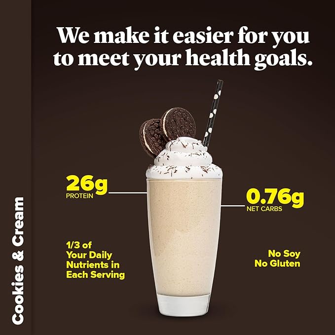Keto Chow | Gourmet Keto Meal Replacement | Nutritionally Complete | You Choose the Fat | Easy Fast Low Carb Meal | Cookies and Cream