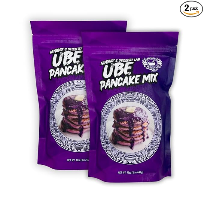 Ninong's Dessert Lab Ube Pancake Mix, Ube Flavored Buttermilk Pancake Mix with Real Ube, Makes Ube Cakes, Waffles, Crepes and more, Just Add Water (2 Pounds)