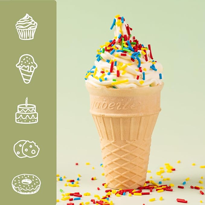 Rainbow Sprinkles for Cake Decorating 4 cell Edible Jimmies Mix Blue Red Green Yellow Sprinkles for Baking Ice Cream Cookies Cupcake Topper 6.5 ounces