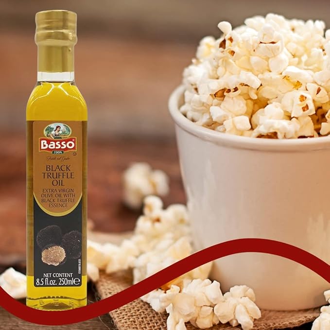 BASSO 1904 - Black Truffle Oil, Large Bottle 8.5oz (250 ml), High Concentrate, Great for Cooking, Pasta, Pizza, Risotto