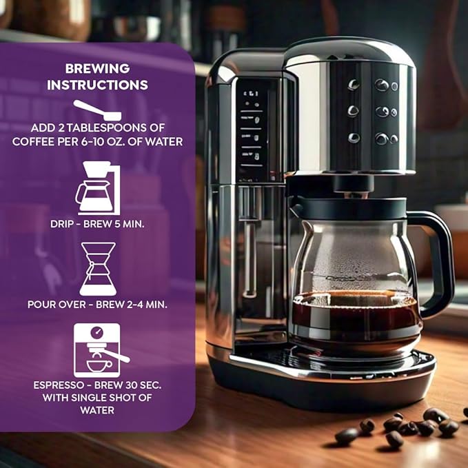 Maud's Half Caff Medium Roast Ground Coffee, 1 Bag, (20oz), 100% Arabica Coffee, 52 Servings