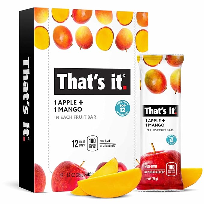 That???it. Variety, 100% Natural Real Fruit Bar, High Fiber Vegan, Gluten Free Healthy Snack, Paleo for Children & Adults, Non GMO No Added Sugar, (Mango, Cherry, Banana) (36 Pack)