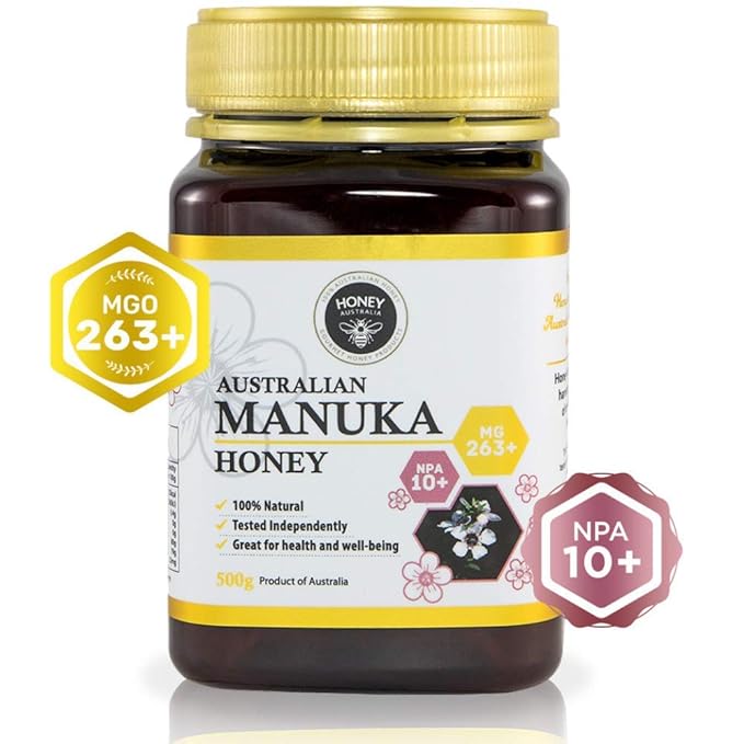 Honey Australia Manuka Honey MGO 263+ | 17.6 oz | Raw, Organic, Pure Honey for Daily Wellness & Energy | Natural Sweetener & Health Boost | Rich in Nutrients, Delicious, Creamy Flavor