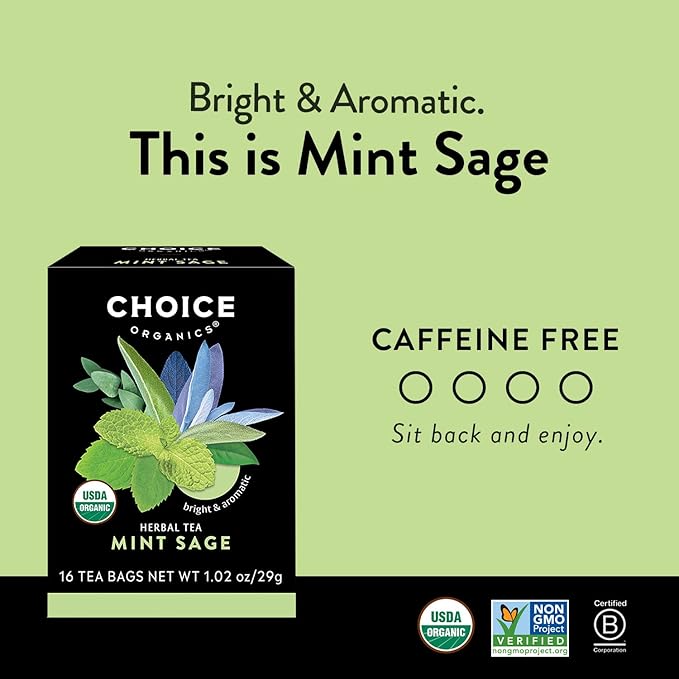 Choice Organic Teas - Herbal Tea Variety Pack Sampler - Includes Rooibos, Grapefruit Honeybush, and Mint Sage Organic Teas - 48 Tea Bags (Pack of 3)